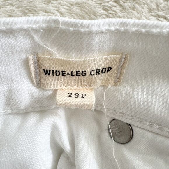 Madewell Cropped Denim Jeans Size 29P White Wide Leg Culottes Flared - Picture 7 of 13